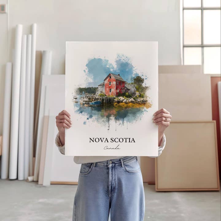 Premium Travel Art - Wholesale Art Print - Nova Scotia Wall Art, Nova Scotia Print, Nova Scotia Watercolor Art, Canada Gift, Canada Travel Print, Travel Poster, Housewarming Gift2