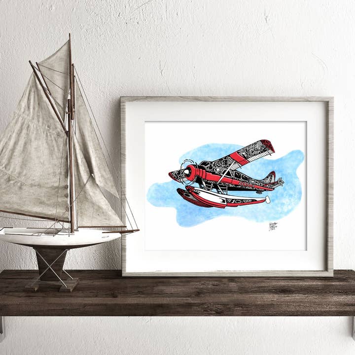 Doodle DHC Beaver - Kunstdruck für den Großhandel von FJ Creations