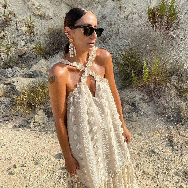 FurDecoration – wholesale Gown – Women's – Floral Cascade Gown with Neck Drape5