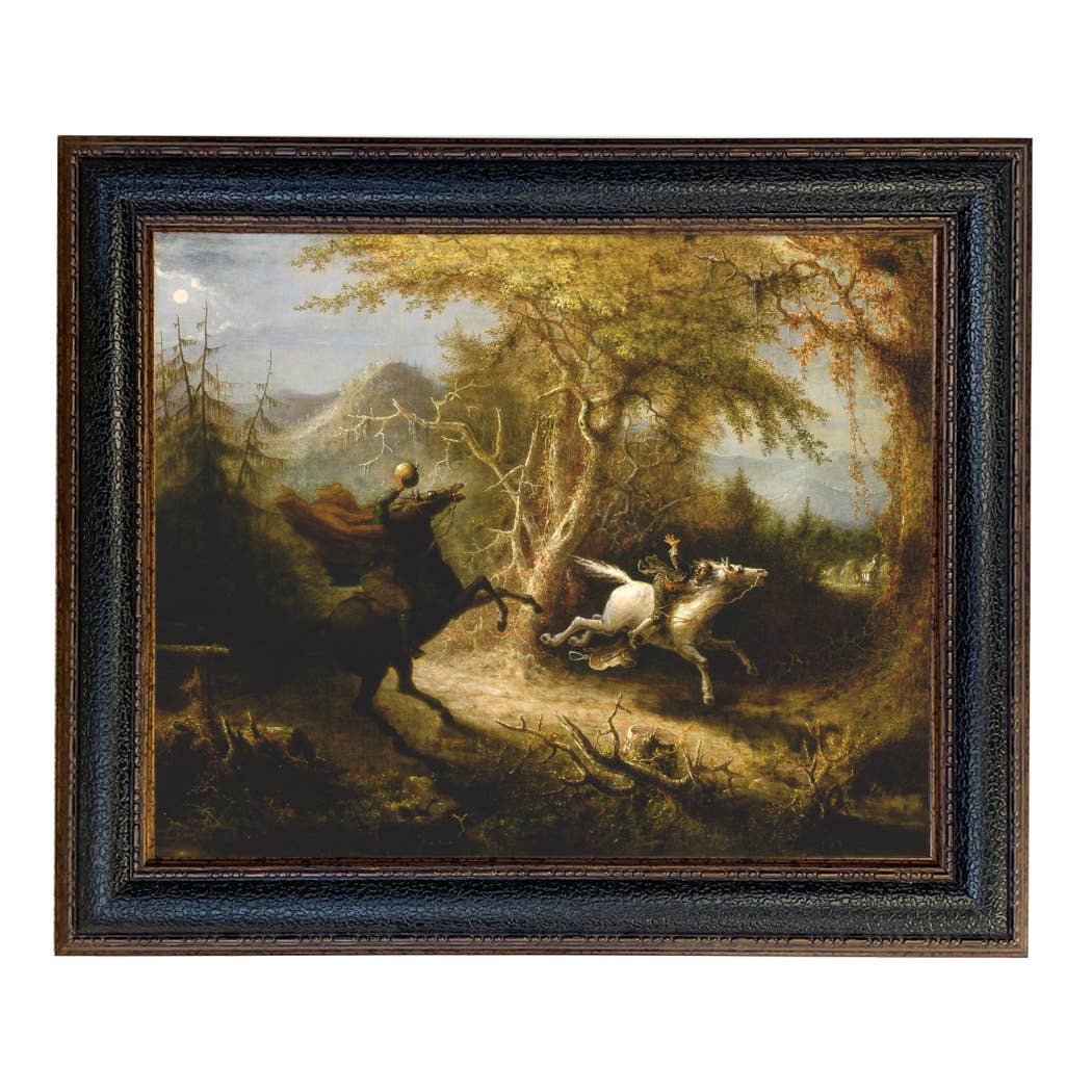 Madison Bay Co. - Historical Home Decor Reproductions - Wholesale Schilderen/Tekenen - Schilderijafdruk van de Ruiter zonder Hoofd die Ichabod Crane Achtervolgt77