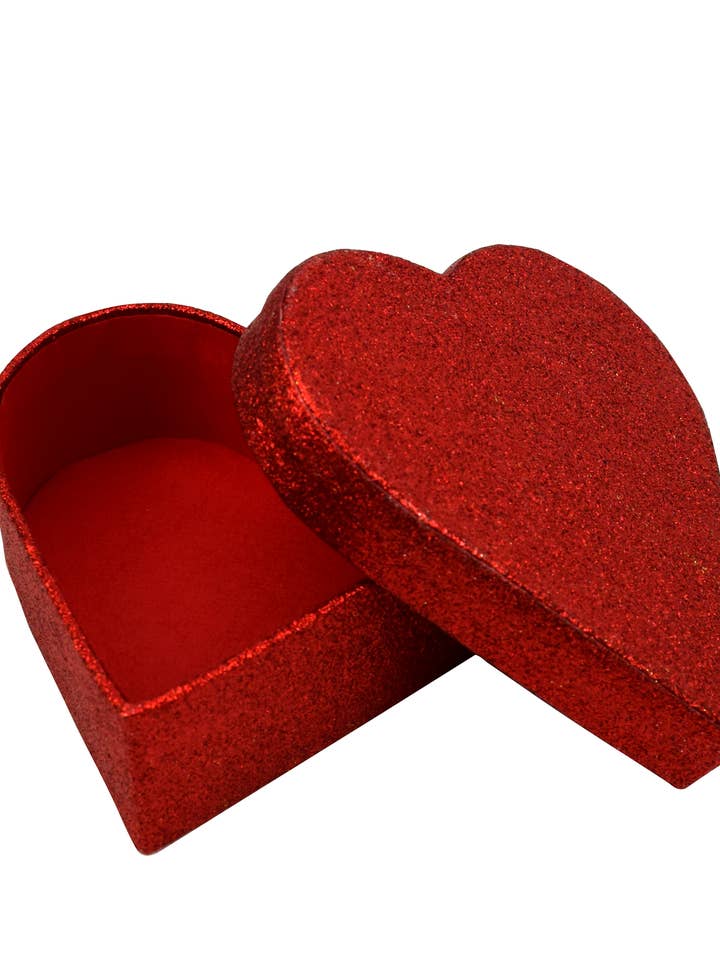 Red Glitter Heart Gift Box for wholesale by LoveVivid