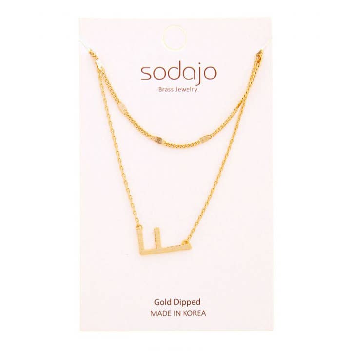 JOIA ACCESSORIES - Wholesale Pendant/Charm Necklace - SODAJO MULTI LAYERED LETTER NECKLACE, JBN 159116