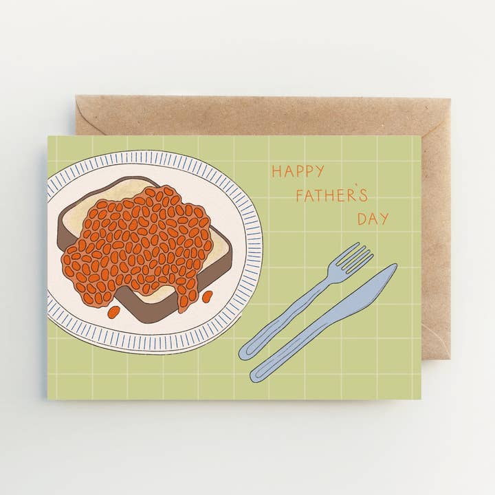 Beans on Toast Father's Day Card for wholesale by Hollie Fuller