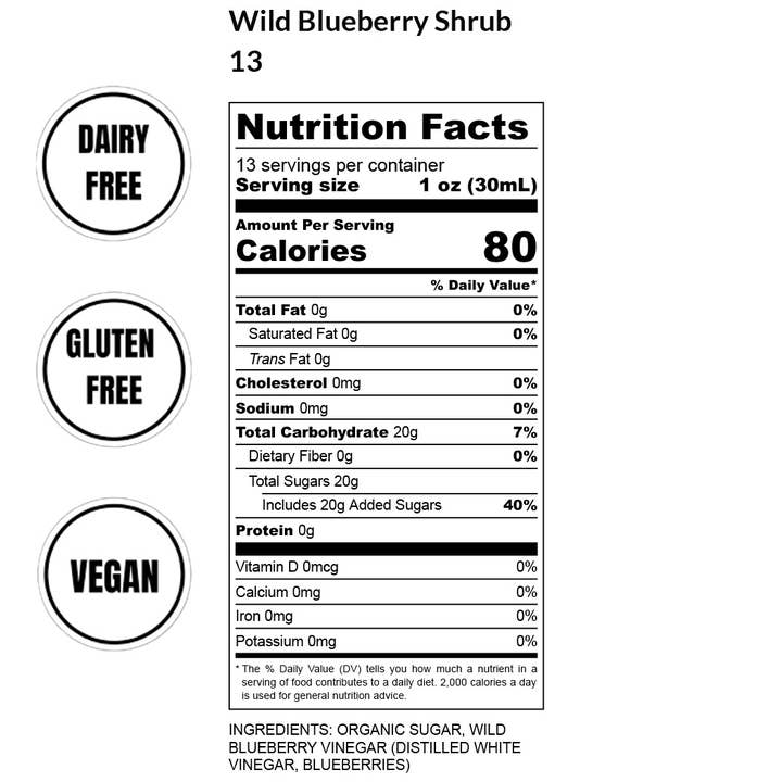 Tait Farm Foods - Wholesale Soda/Carbonated Drink - Wild Blueberry Shrub1