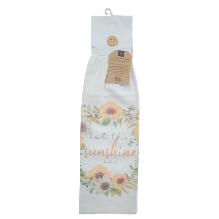"Sunflower Spectacular" Floral-Themed Decorative Hang Towel for wholesale by Duke Imports