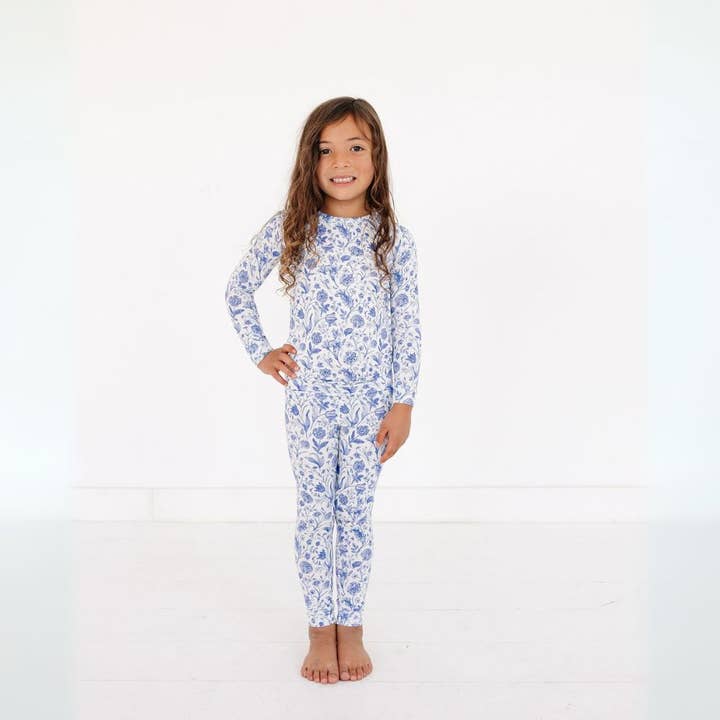 Porcelain Vine Bamboo Toddler Pajama Set for wholesale by Motette