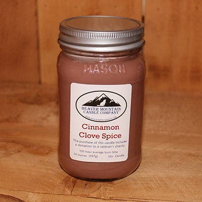 Cinnamon Clove Spice Soy Candle for wholesale by Beaver Mountain Candle Company