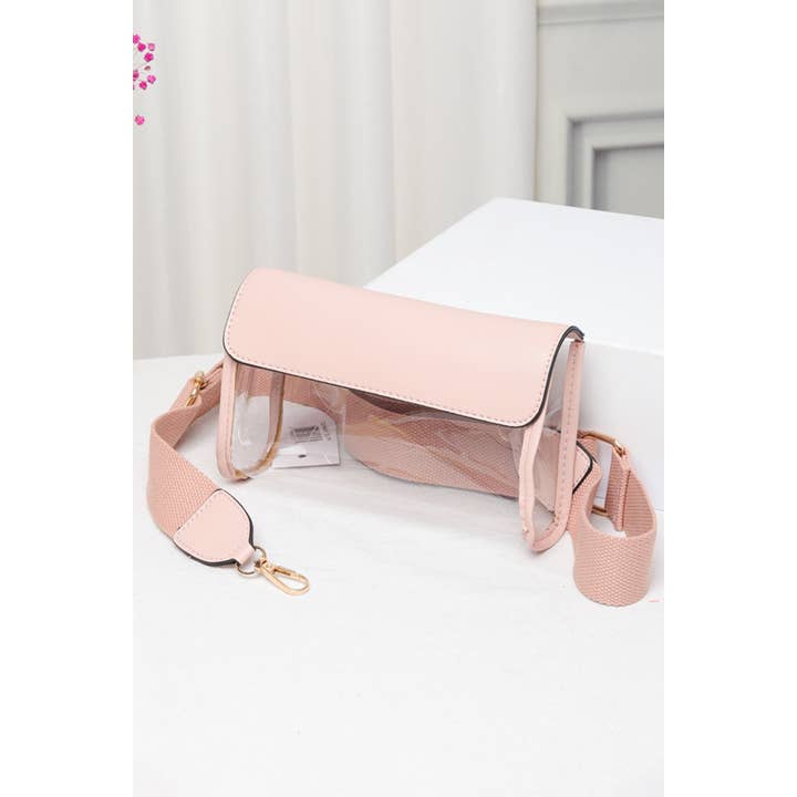 Hana - Wholesale Crossbody Bag - Women's - Solid Trim Clear Stadium Crossbody Bag16