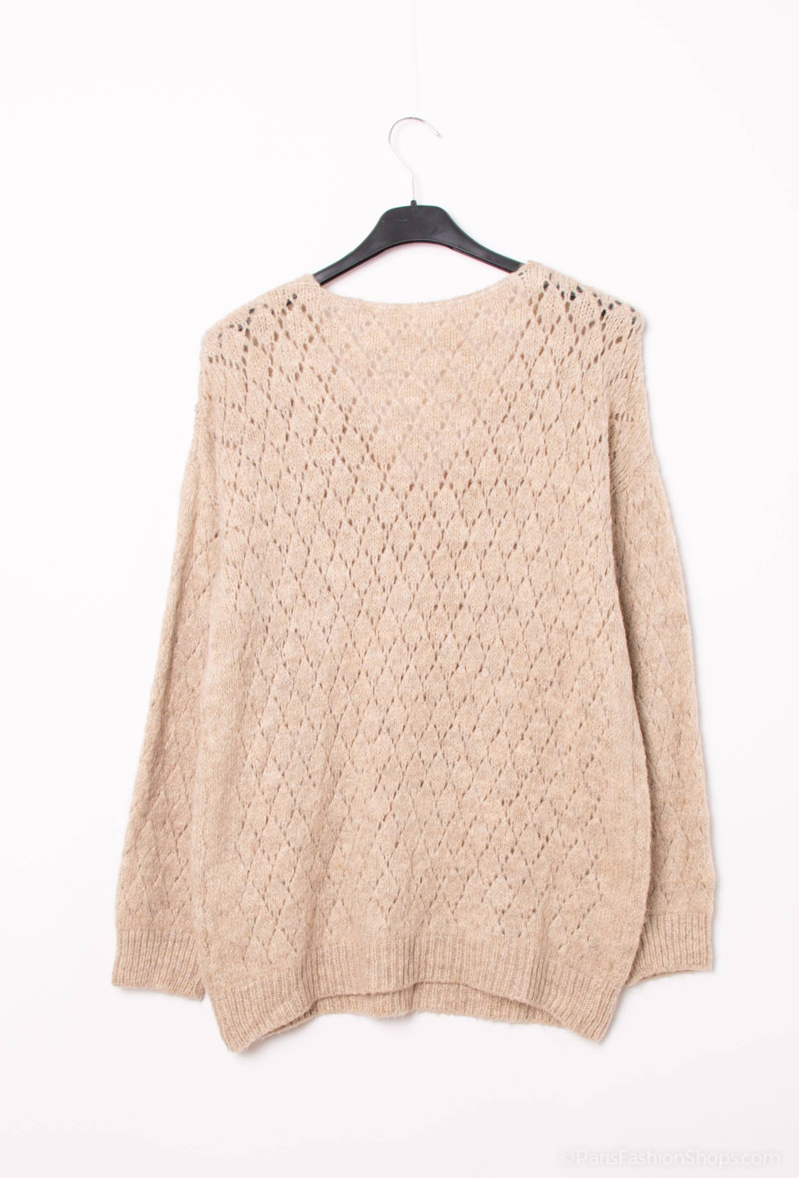 Pépouz' Paris - Vente Pull en maille – femme - Pull en mohair ajourée motif losange PP250519