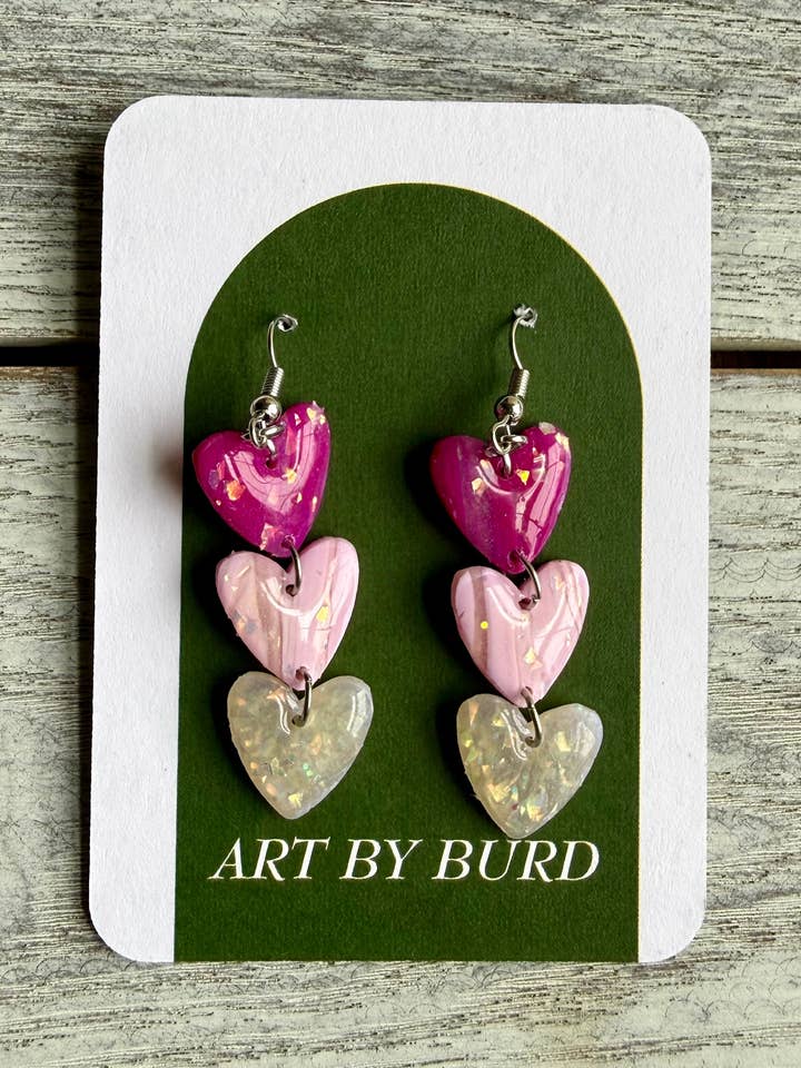 Sparkle Hearts Trio for wholesale by Art by Burd