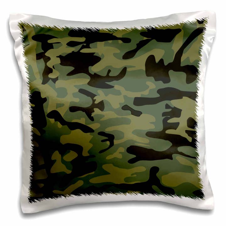 3dRose, Estampa de camuflagem verde escura - estilo de uniforme de caçador ou soldado do exército, padrão de camuflagem de floresta, Fronha por atacado de 3dRose