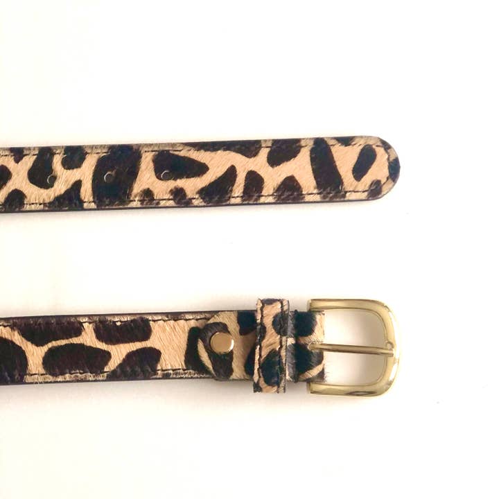 Giraffe Hair-On-Hide Leather Pony Hair Womens' Belt for wholesale by Hydestyle London