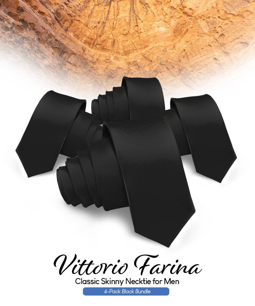 Dubal Brothers - Vente Cravate – homme - Cravate fine unie (4 paquets) par Vittorio Farina63