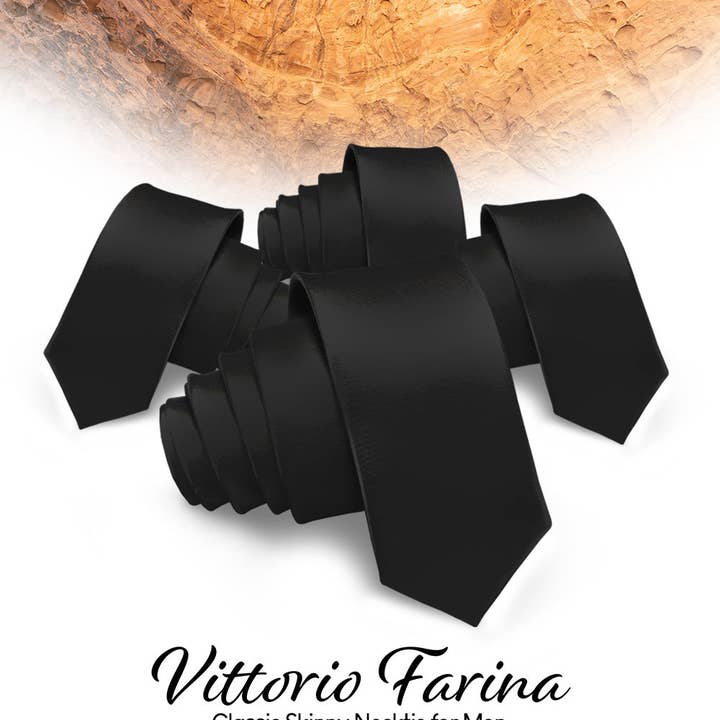 Dubal Brothers – wholesale Necktie – Men’s – Vittorio Farina Solid Skinny Necktie (4 Packs)15