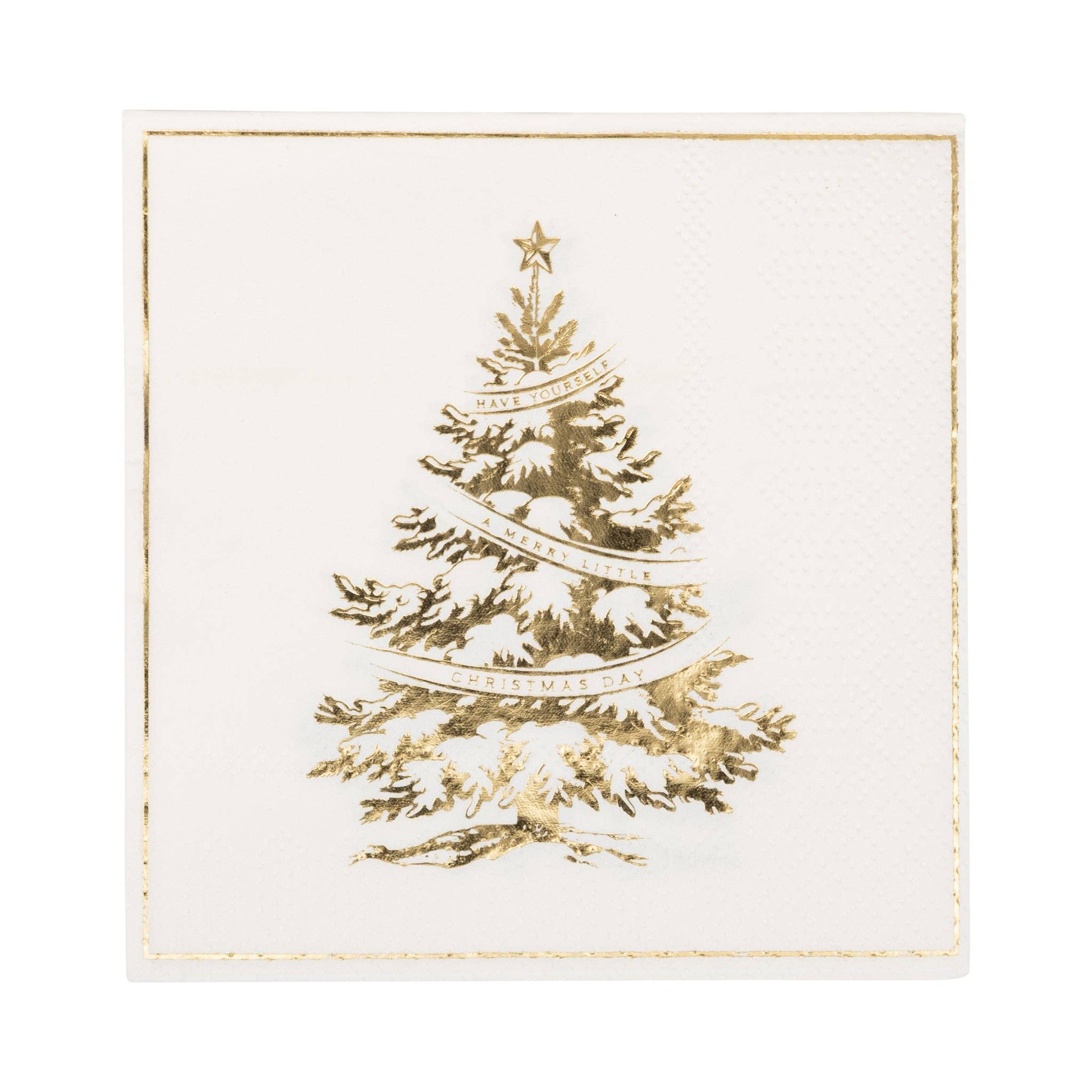 My Mind’s Eye – Guardanapo descartável por atacado – PLNP1629 - Guardanapo de Cocktail com Árvore de Natal Metalizada0