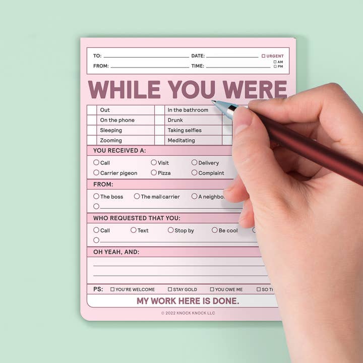 Knock Knock - Wholesale Notepad - While You Were Nifty Note Pad (Pastel Version)