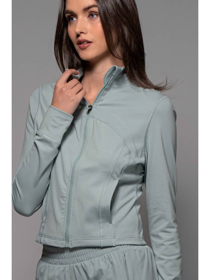 Urban Daizy - Wholesale Athletic Jacket - Women's - Slim Fit Paneled Zip-Up Activewear Jacket