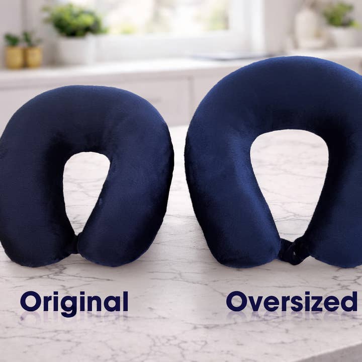 Oversized Fiber Filled Travel Neck Pillow - Adult - Solid for wholesale by Wolf Essentials