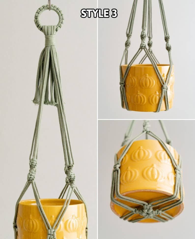 BeanDaikon – Engroshandel Hængende plantekasse – Håndlavet makramé planteophæng I574