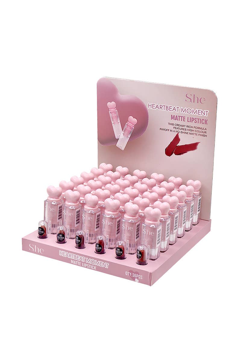 PINEAPPLE Beauty - Wholesale Lipstick - Makeup She LS1062 Heartbeat Moment Matte Lipstick - 36 pcs1