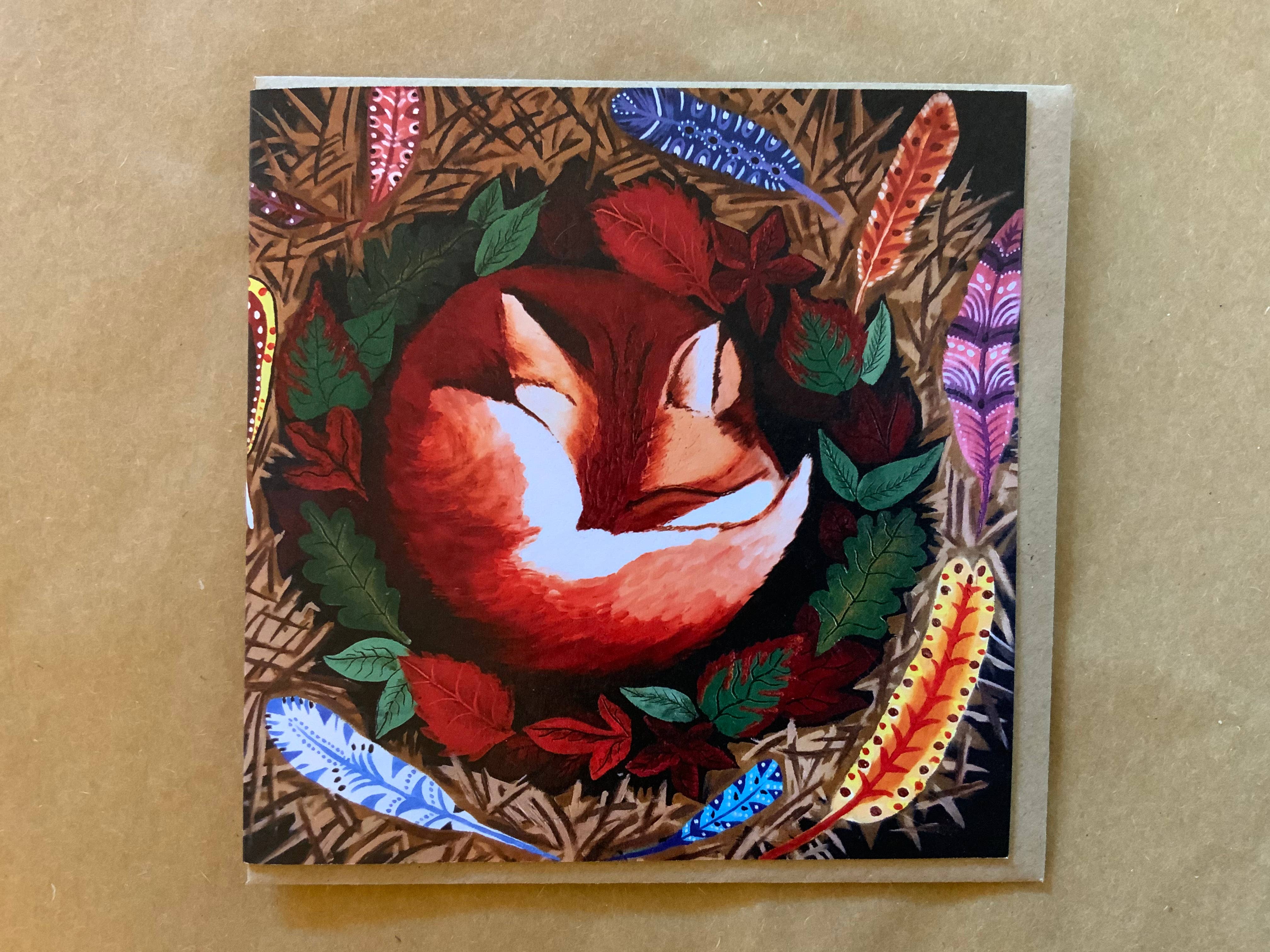 deer dawn – wholesale Everyday greeting card – Sleeping Fox2