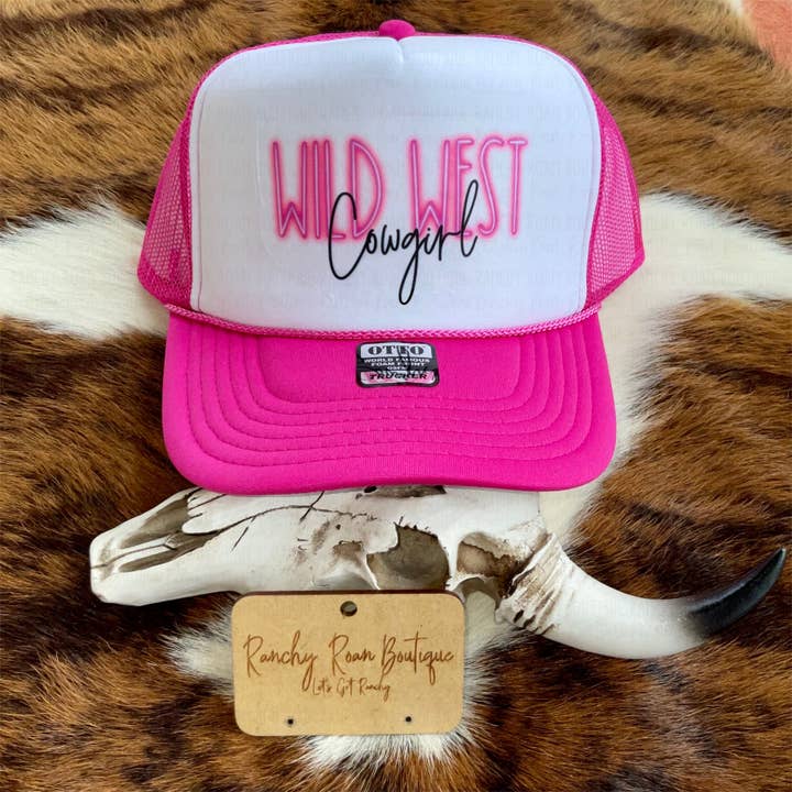 Wild West Cowgirl Western Truckerhat i skum for engroshandel hos Ranchy Roan Boutique