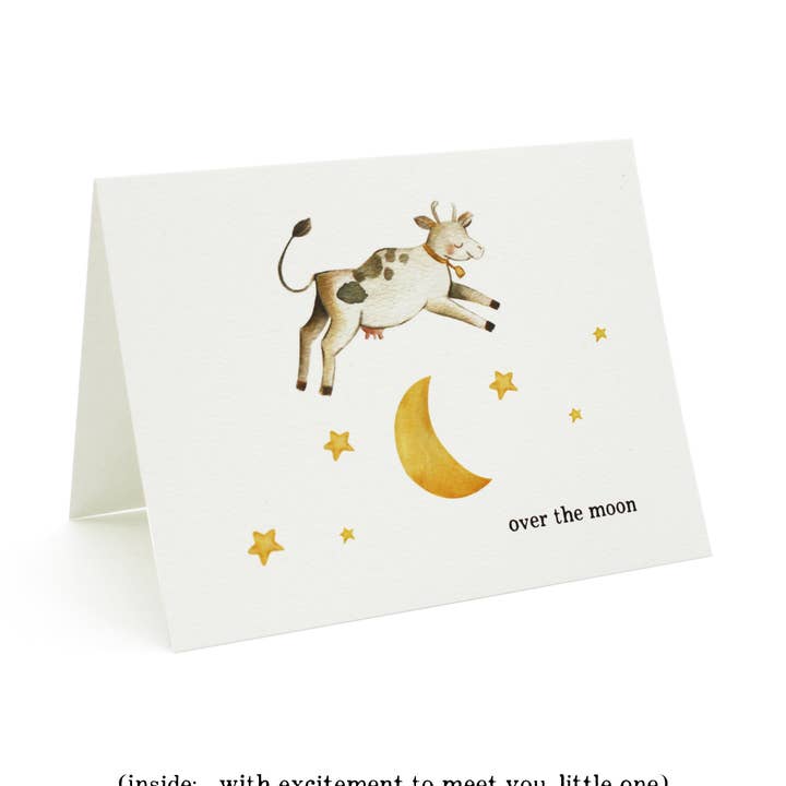 Baby Birth & Baby Shower Cards - Over the Moon for wholesale by Tiny Human Supply Co.