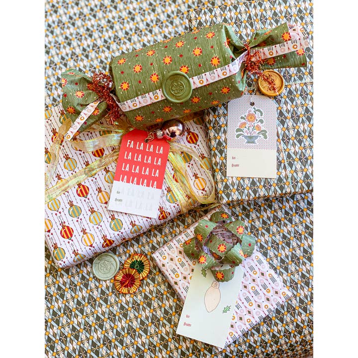 re:mused studio - Wholesale Flat Wrap - Dominoté Baubles Wrap Sheet-Double Sided13