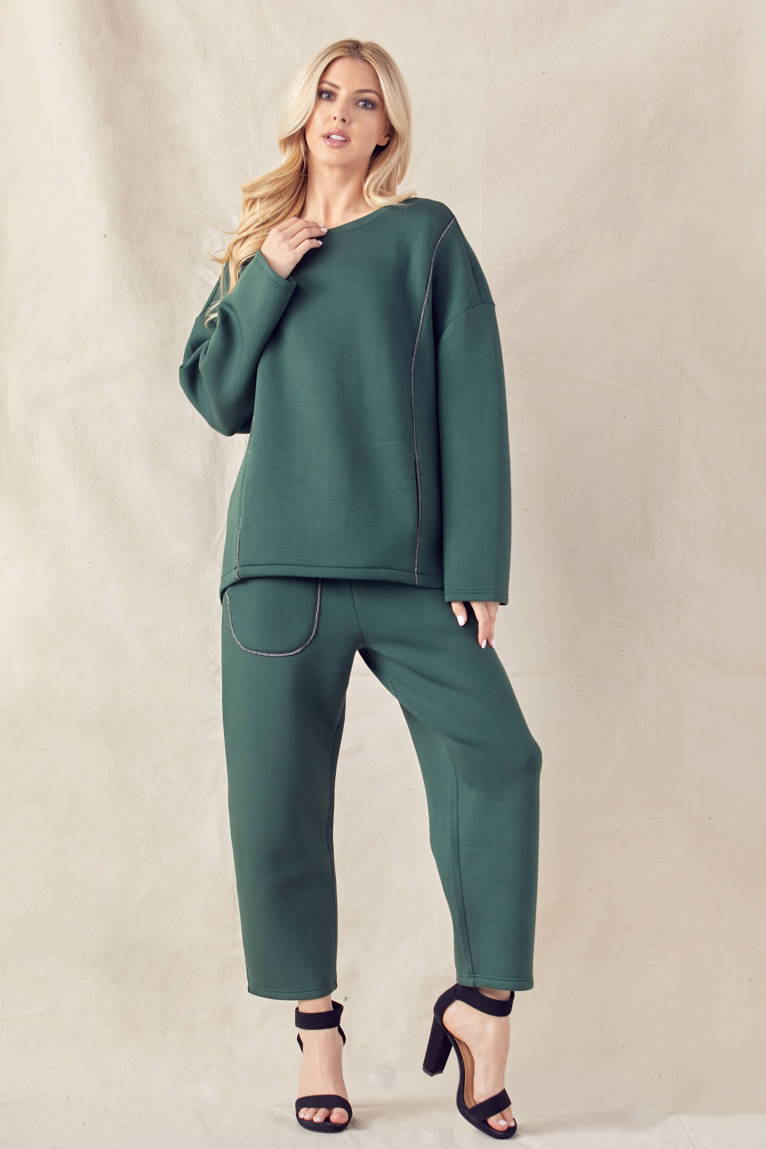 Joh Apparel – Großhandel Hose – Damen – Kelti Stretch Französische Scuba-Strickhose0