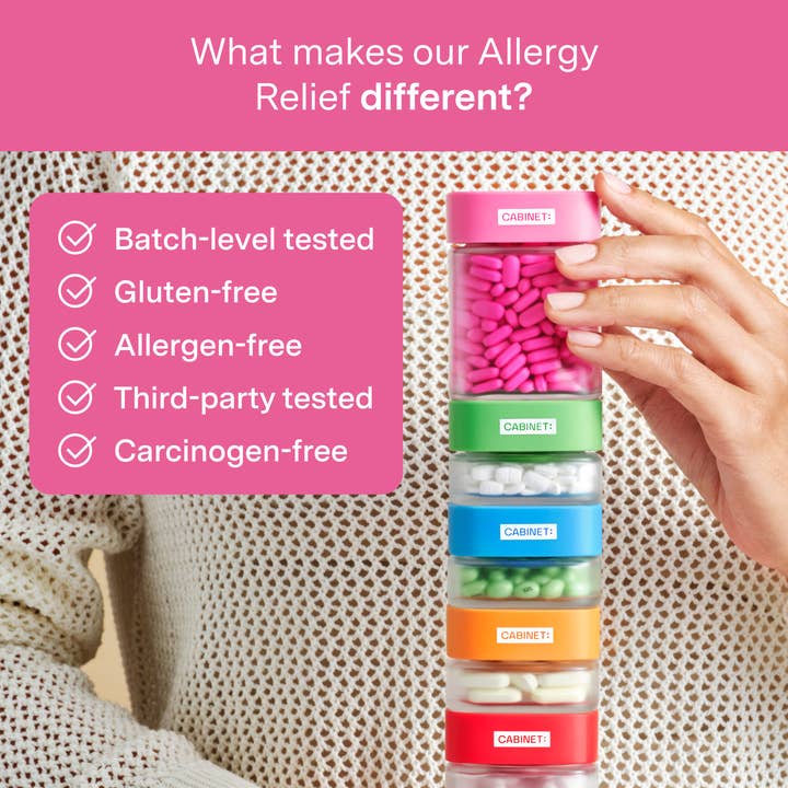 Cabinet Health - Wholesale Oral Supplement/Vitamin - Allergy Relief Refillable Glass Bottle - 120ct4