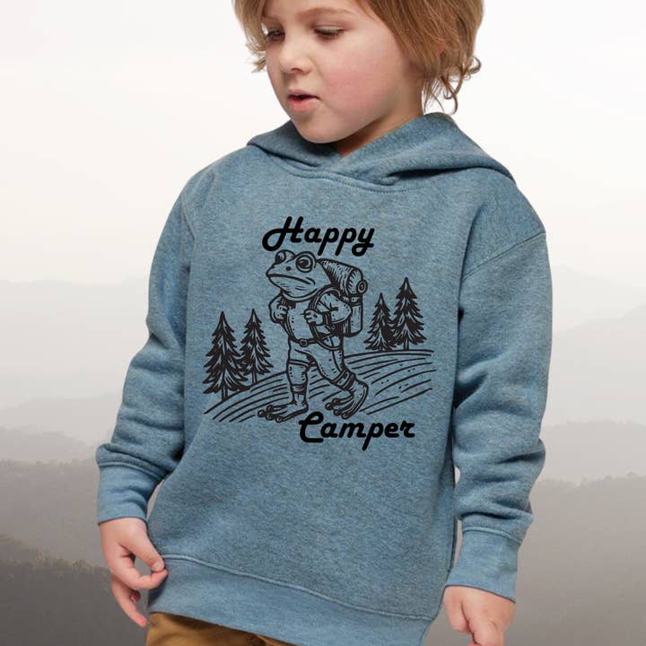 Sudadera con capucha para niños - Rana excursionista feliz - Sudadera para niños pequeños para venta al por mayor de Spruce Seed