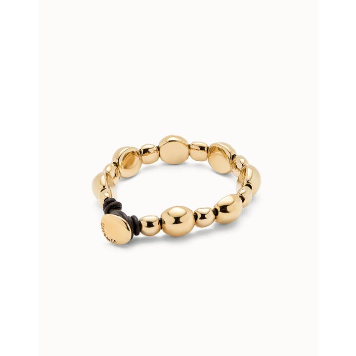 Dorado Läderarmband med 18K guldpläterade legeringspärlor för wholesale på Faire