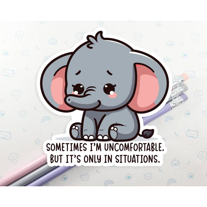 FunUsual Suspects - Wholesale Sticker - Uncomforable Elephant Sticker