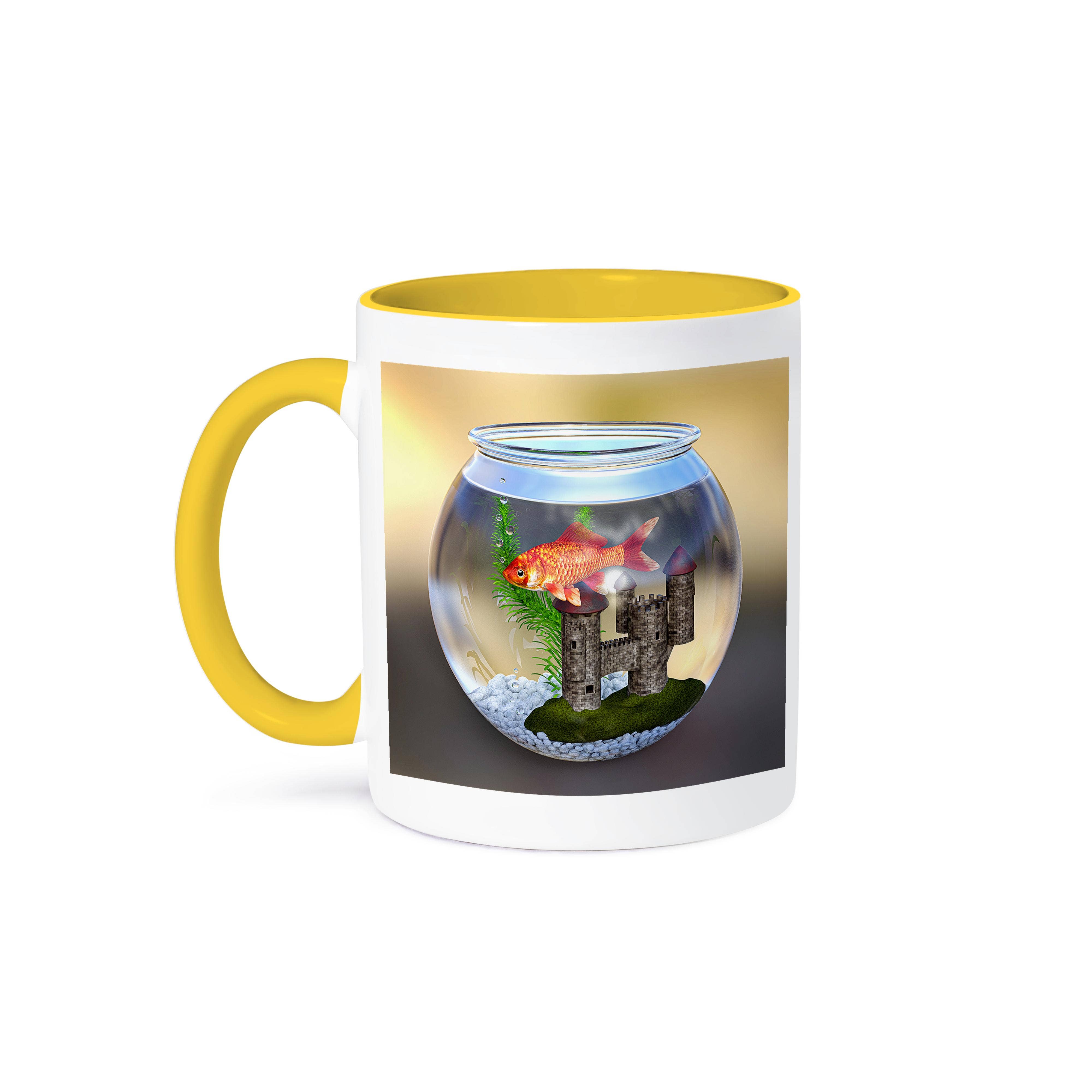 3dRose - Wholesale Coffee Mug - 3dRose, Gold fish in Gold Fish Bowl with decorations, Mug0