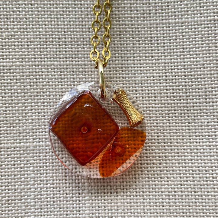 Baltic Amber Tiny Gold Square for wholesale by Retro Ruby Jewels