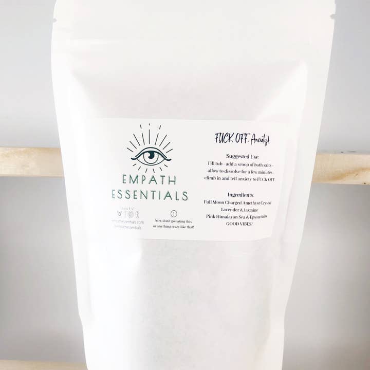 Empath Essentials - Wholesale Bath Salts - Fuck Off, Anxiety! Crystal Infused Bath Salts