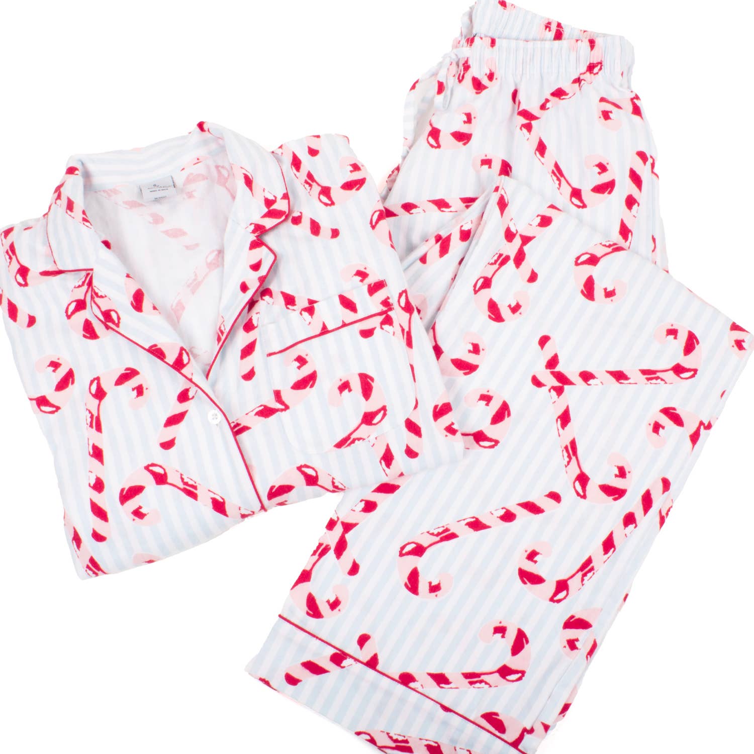 8 Oak Lane – wholesale Pyjamasset - Dam – Candy Cane randig flanellpyjamas i set4