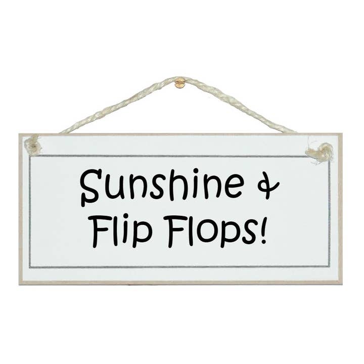 Solsken och flip flops Allmänna Beach Signs för wholesale av Crafty Clara