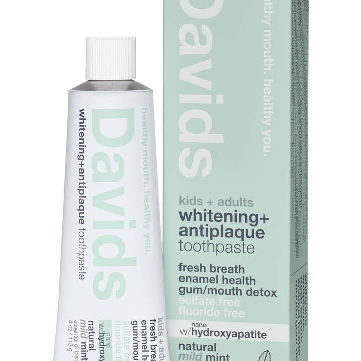 Davids Natural Toothpaste - Wholesale Toothpaste - Davids kids + adults nano-hydroxyapatite premium toothpaste / mild mint / 4 oz