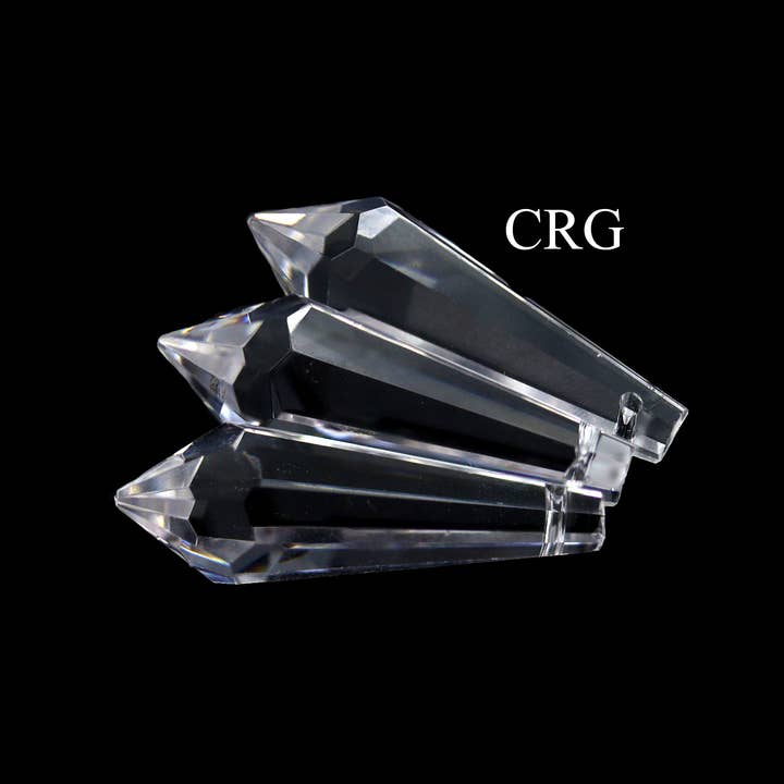 Crystal River Gems LLC - Vente Pierre et cristal de spiritualité - Prisme en cristal pour pendule avec trou percé, taille moyenne 2,5 cm2