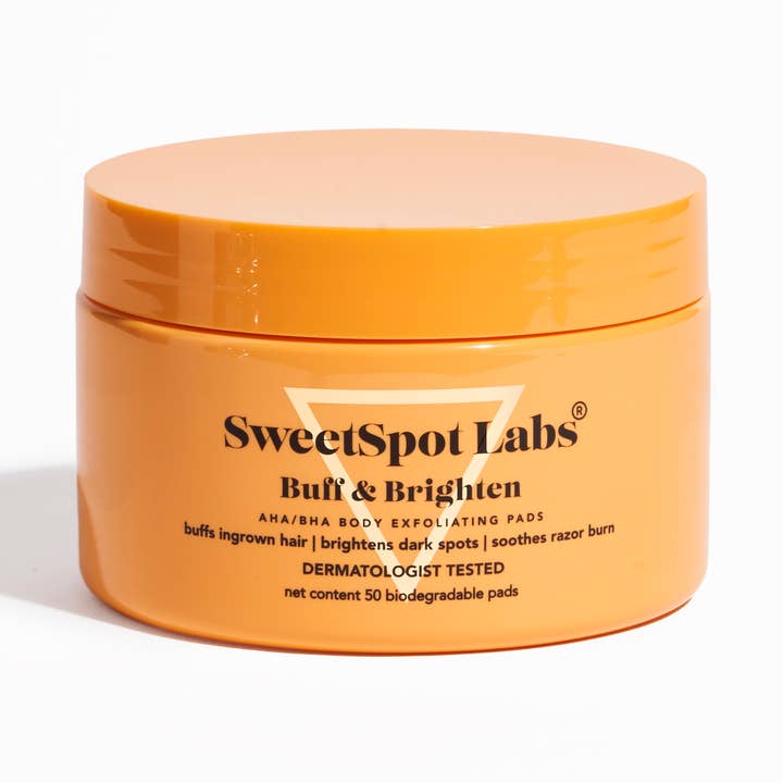 Buff & Brighten AHA/BHA Bikini & Body Exfoliating Pads- 50ct for wholesale by Sweetspot Labs