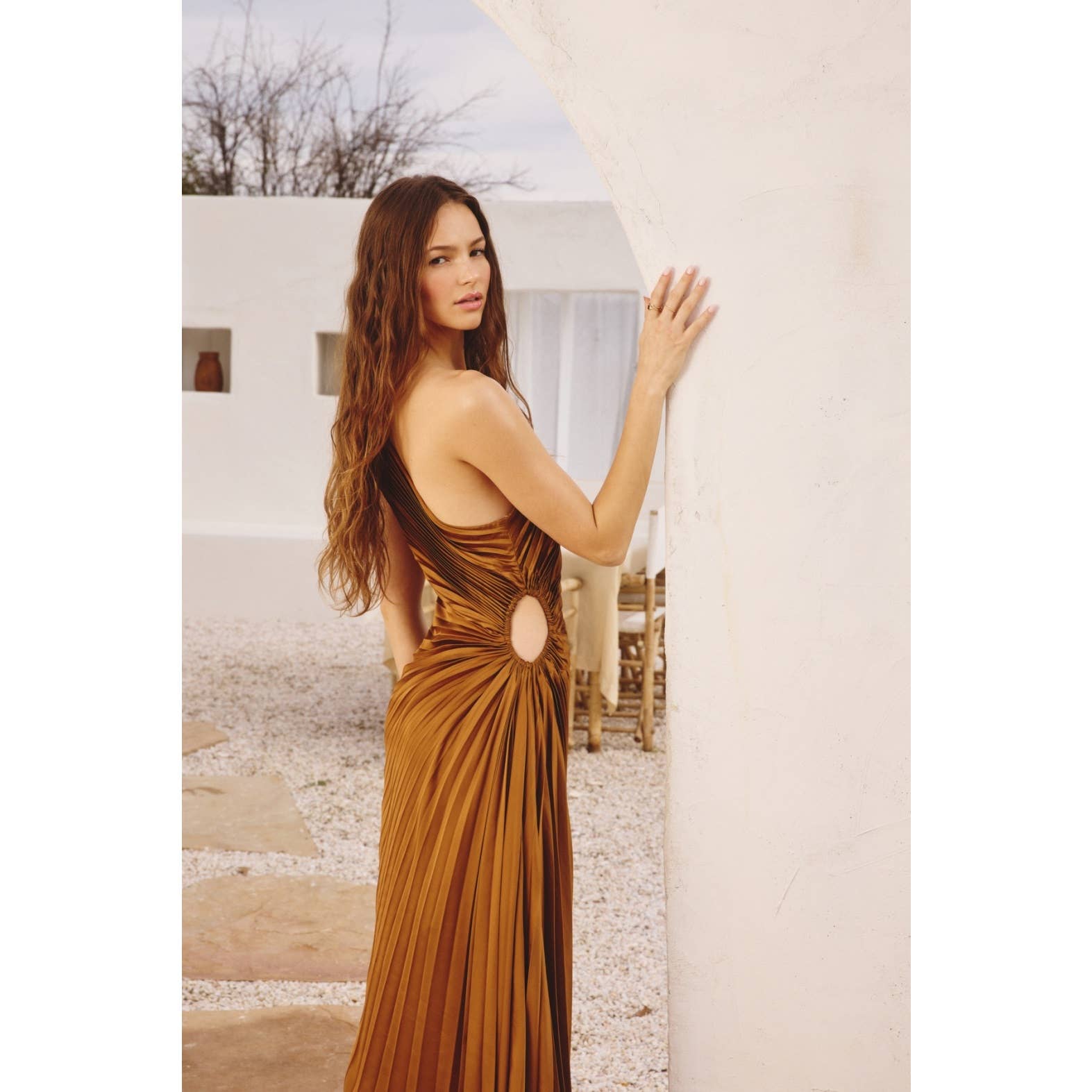 Dress Forum - Wholesale Dress - Women's - Olympia Asymmetrical Pleated Maxi Dress57