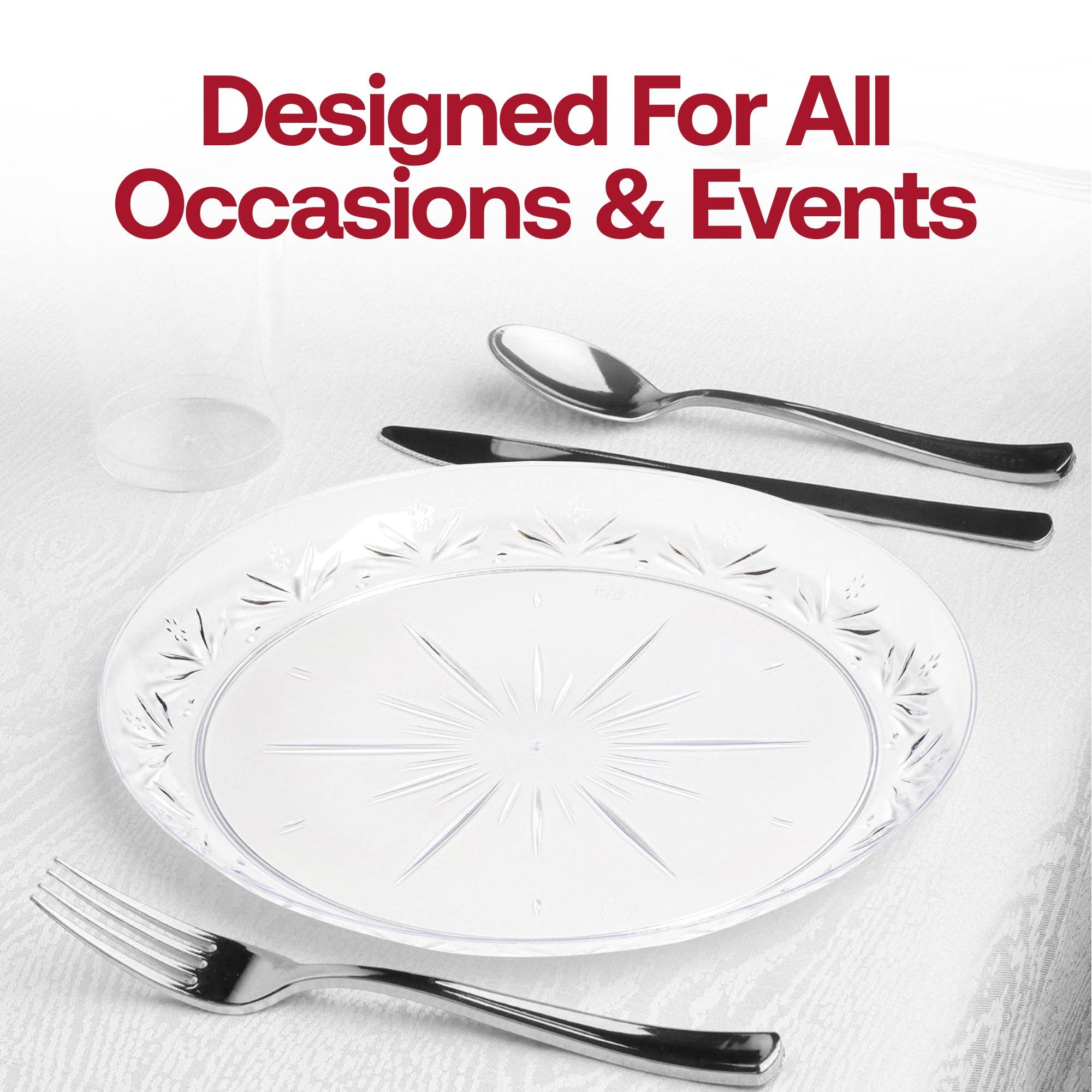 Smarty had a Party - Wholesale Disposable Plate - 6.25" Clear Floral Round Plastic Pastry Plates - 240 pcs4