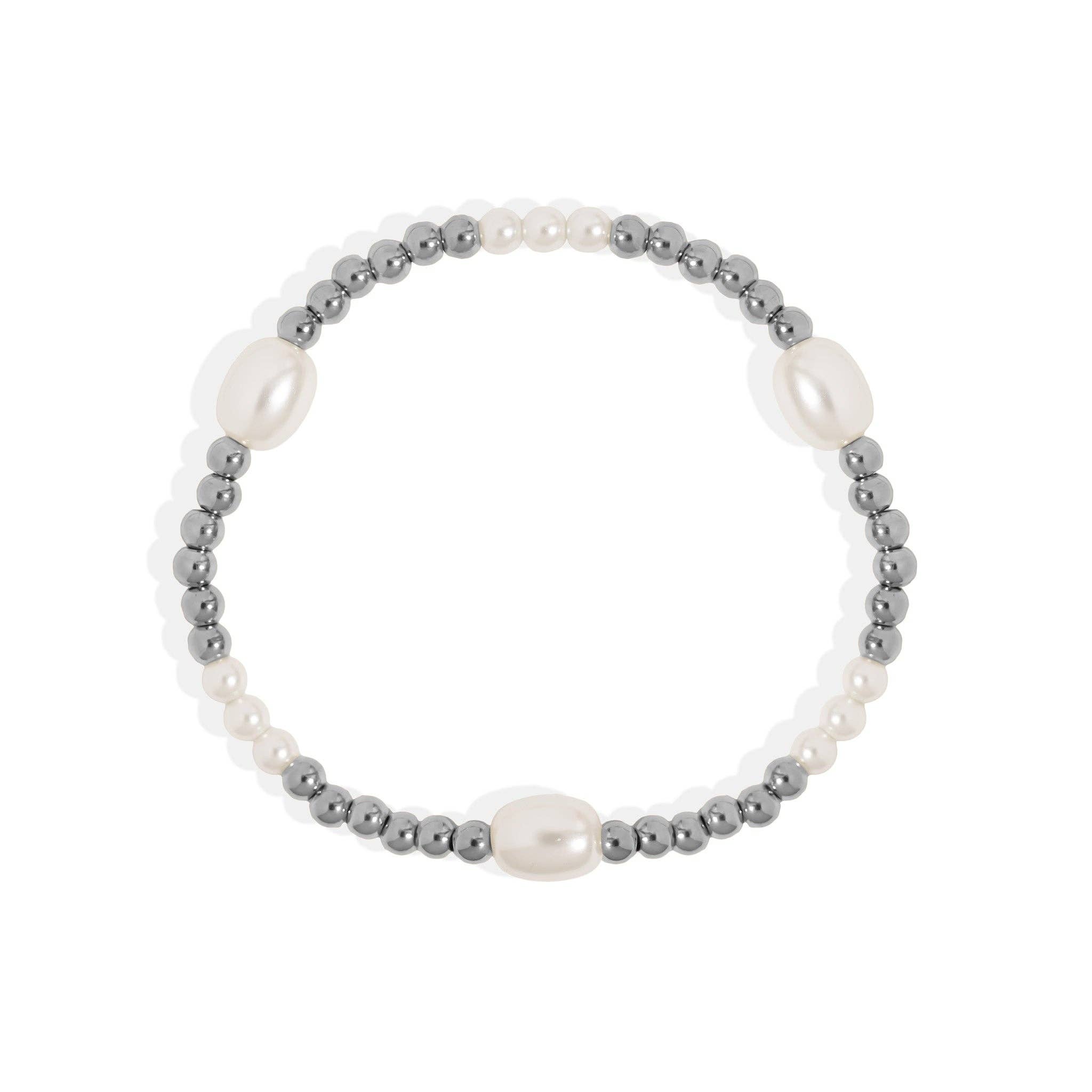 WJW - Wholesale Armband met kralen - 18K Goud PVD 8mm Kiska Glazen Parels Stretch Armband2