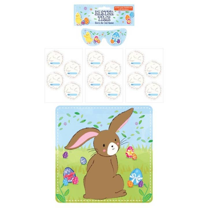 Stick the Tail On the Bunny Easter Game (14pcs) for wholesale by Kids Party Craft