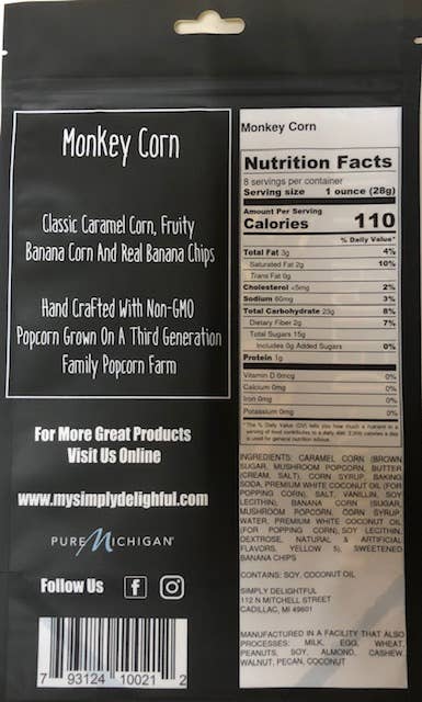 Simply Delightful - Wholesale Popcorn - Monkey (Caramel + Banana) Popcorn1