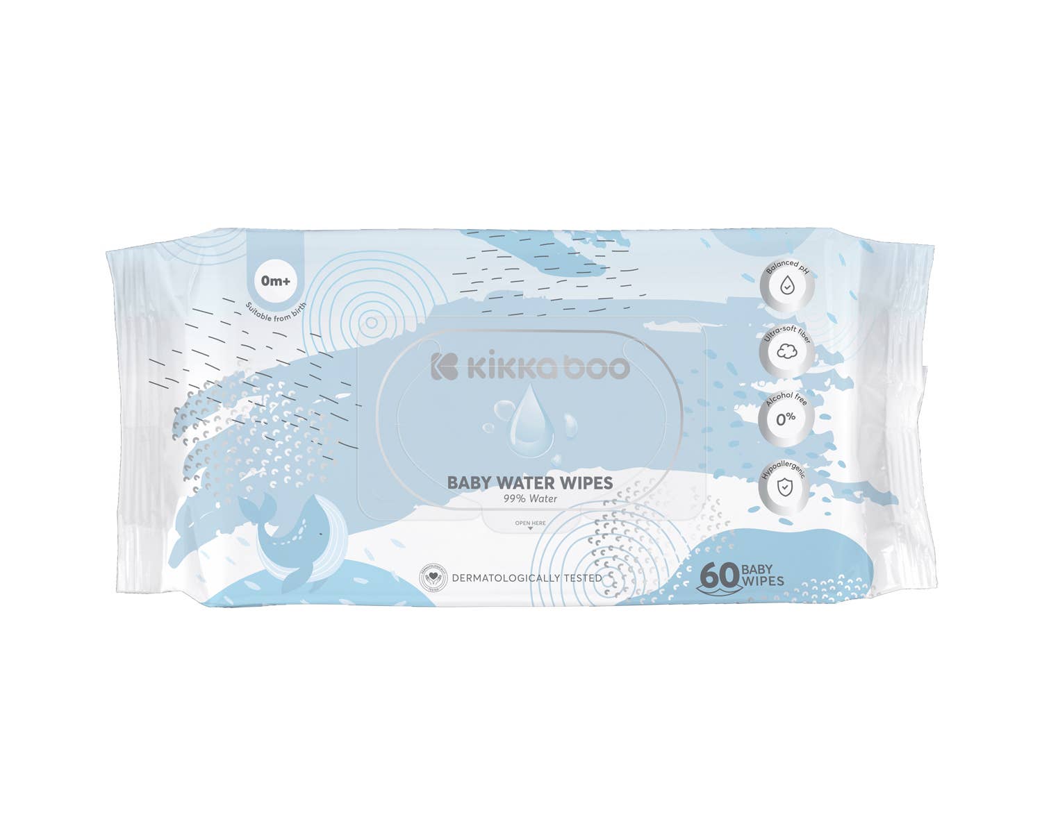 Kikkaboo - Wholesale Face & Body Wipes - Baby - 99% Water Wet Wipes 60 Units