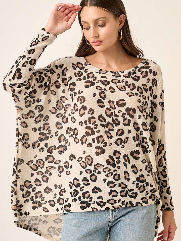 mittoshop - Wholesale Knit Top - Women's - T10261-LEOPARD PRINT RND NECK OVERSIZED KNIT TOP5