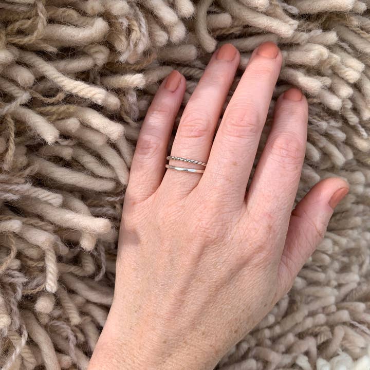 Hammered Stacker Ring for wholesale by 47 Suns