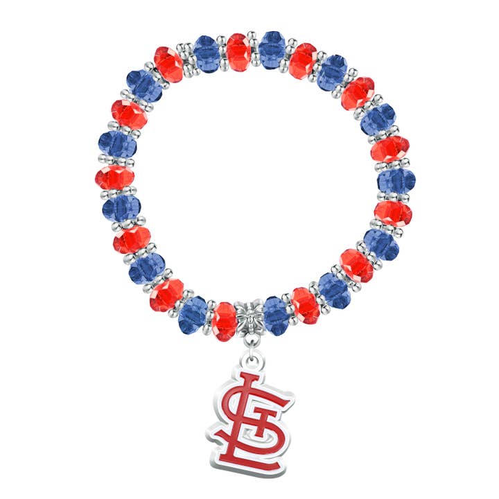Bracelet de perles bicolore des Cardinals de Saint-Louis de la MLB pour la vente par Simran International